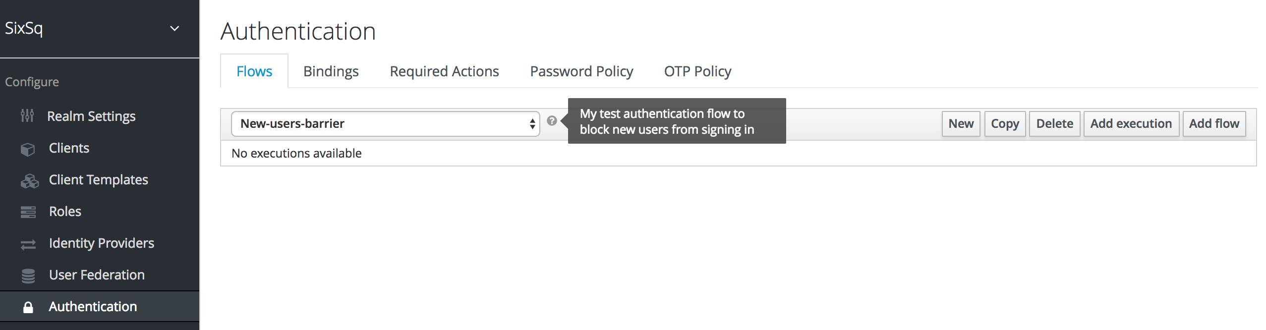 Created authentication flow
